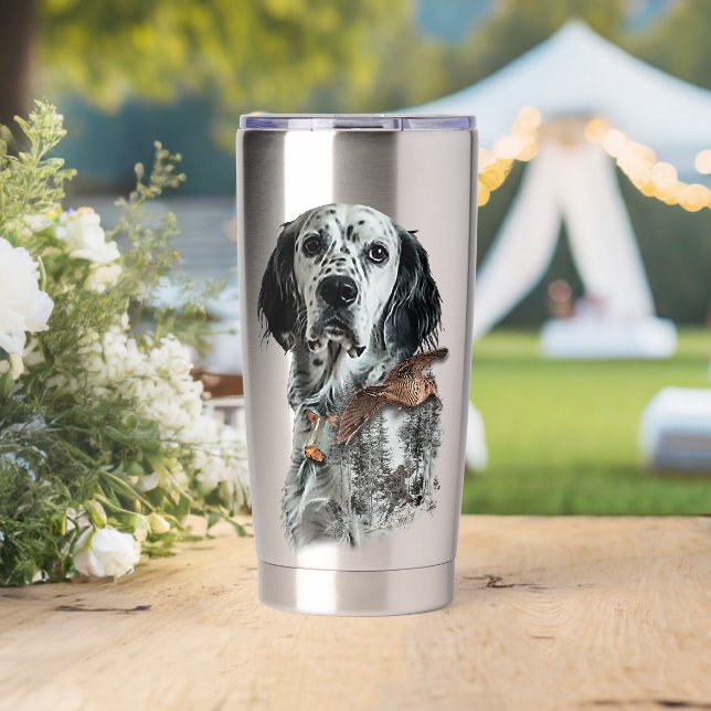 Englischer Setter  Thermobecher (Hochzeit (gedreht))