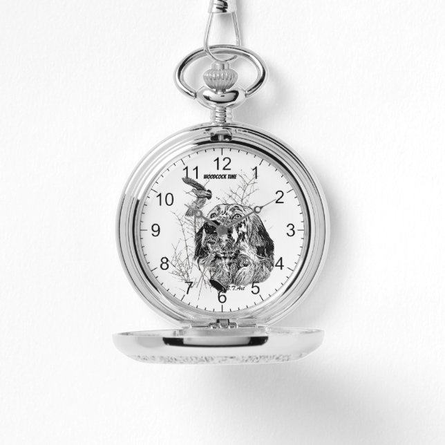 Englischer Setter, Waldschnepfenjagd Armbanduhr (Vorderseite)