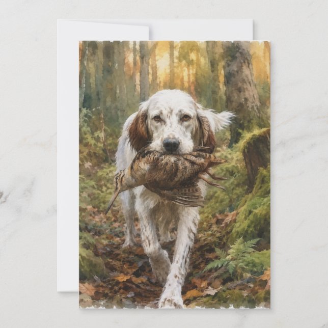 Englischer Setter, Waldschnepfenjagd  Einladung (Vorderseite)