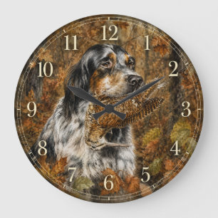 Englischer Setter, Waldschnepfenjagd Große Wanduhr