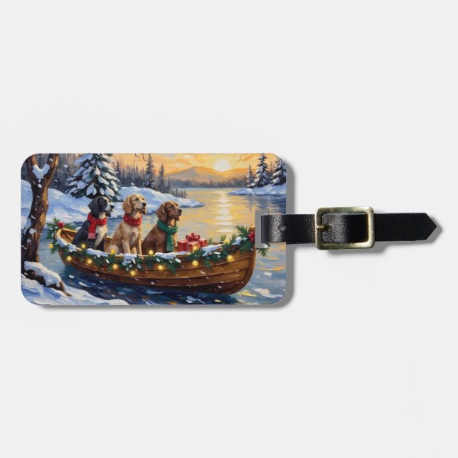 Englischer Setter Weihnachtsboot Urlaub Gepäckanhänger (Vorderseite horizontal)