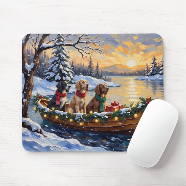 Englischer Setter Weihnachtsboot Urlaub Mousepad (Mit Mouse)