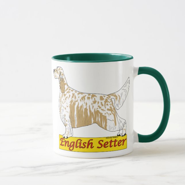 Englischer Setzer blaues und orange belton Tasse (Rechts)