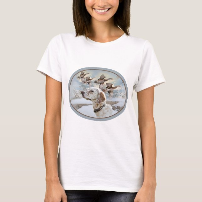 Englischer Setzer mit Fasan-Shirts T-Shirt (Vorderseite)
