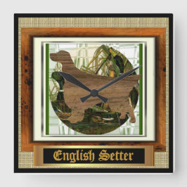 Englischer Setzer-Sport von ihm Quadratische Wanduhr