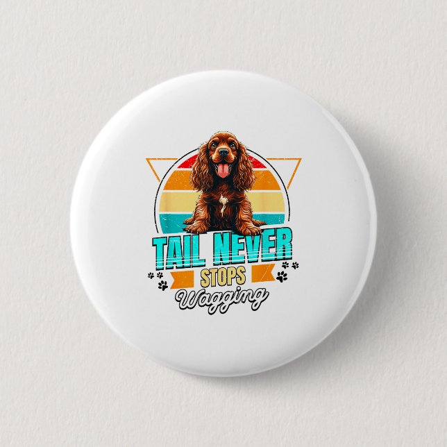 Englischer Spaniel-Liebhaber Lustiger Englischer S Button (Vorderseite)