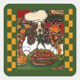 ENGLISCHER SPRINGER  QUADRATISCHER AUFKLEBER