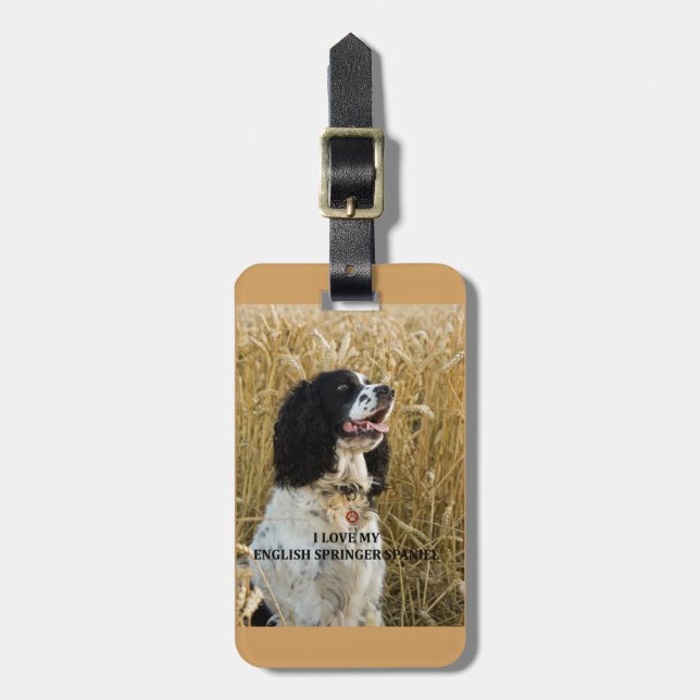 englischer Springer Spaniel bwlove w pic Gepäckanhänger (Vorderseite vertikal)