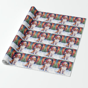 Englischer Springer Spaniel Feuerwache Weihnachtsm Geschenkpapier