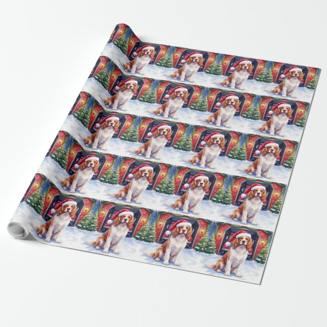 Englischer Springer Spaniel Feuerwache Weihnachtsm Geschenkpapier (Ungerollt)