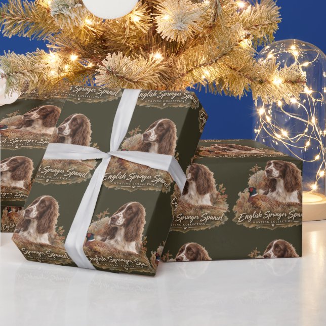 Englischer Springer Spaniel  Geschenkpapier (Feiertage)