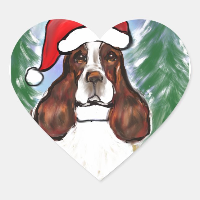ENGLISCHER SPRINGER SPANIEL Herz-Aufkleber (Vorderseite)