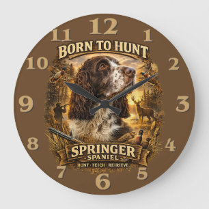 Englischer Springer Spaniel Jagdhund Große Wanduhr