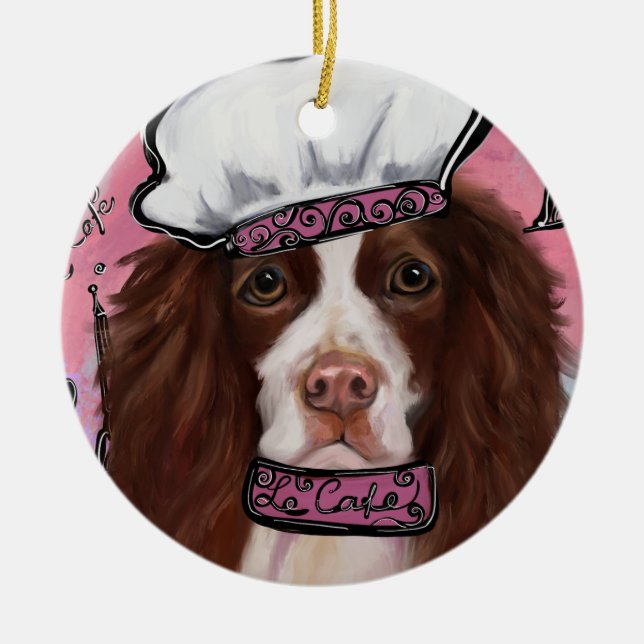 Englischer Springer Spaniel Keramik Ornament (Vorne)