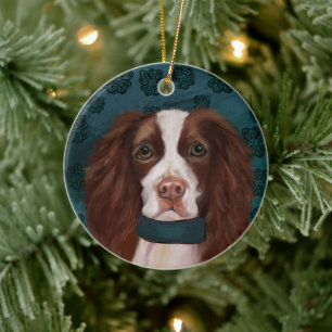 Englischer Springer Spaniel Keramik Ornament