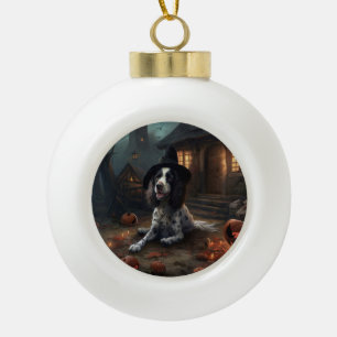 Englischer Springer Spaniel Kürbisse Halloween Gru Keramik Kugel-Ornament