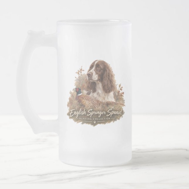 Englischer Springer Spaniel  Mattglas Bierglas (Links)