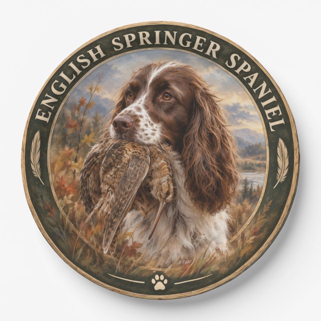 Englischer Springer Spaniel  Pappteller (Vorderseite)