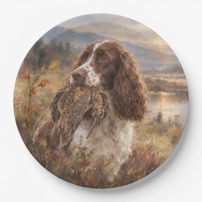 Englischer Springer Spaniel  Pappteller (Vorderseite)