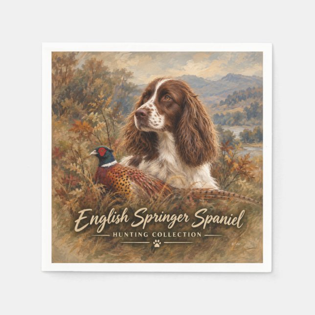 Englischer Springer Spaniel  Serviette (Vorderseite)