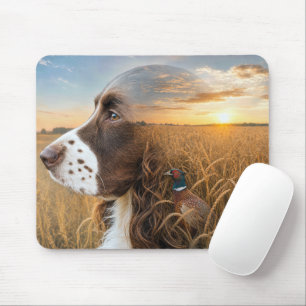 Englischer Springer Spaniel und Fasan Mousepad
