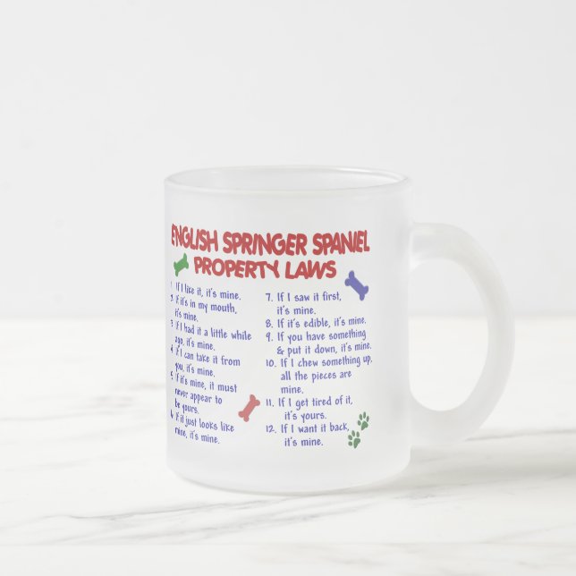 ENGLISCHER SPRINGERSPANIEL Eigentums-Gesetze 2 Mattglastasse (Rechts)