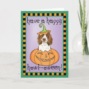 Englischer SpringerSpaniel Halloweens Karte