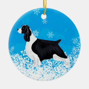 Englischer Springerspaniel-Hund/Welpen-Verzierung Keramik Ornament
