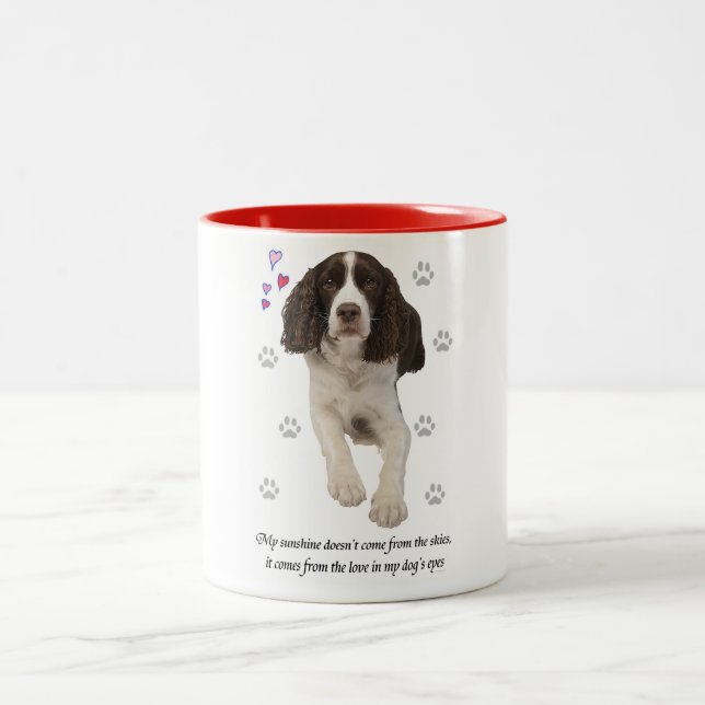 Englischer Springerspaniel-Hund Zweifarbige Tasse (Mittel)