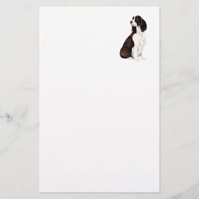 Englischer Springerspaniel-Hundekunst-Briefpapier Briefpapier (Vorderseite)