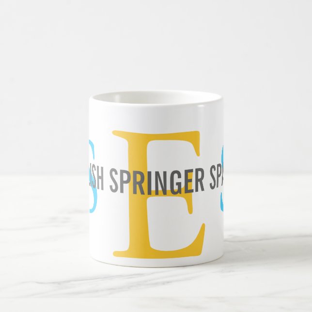 Englischer Springerspaniel-Monogramm-Entwurf Tasse (Mittel)