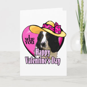 Englischer Springerspaniel-Valentinsgrüße Feiertagskarte