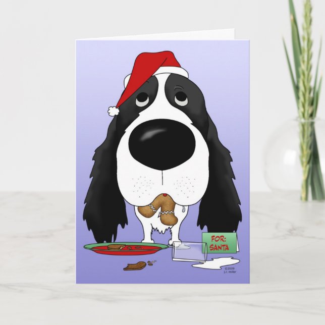 Englischer Springerspaniel-Weihnachten Feiertagskarte (Vorderseite)