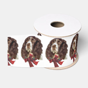 Englischer Springerspaniel-Weihnachten Ripsband