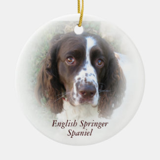 Englischer Springerspaniel-Weihnachtsverzierung Keramik Ornament