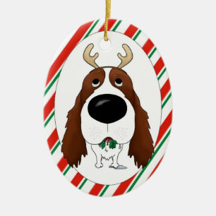 Englischer Springerspaniel-Weihnachtsverzierung Keramikornament