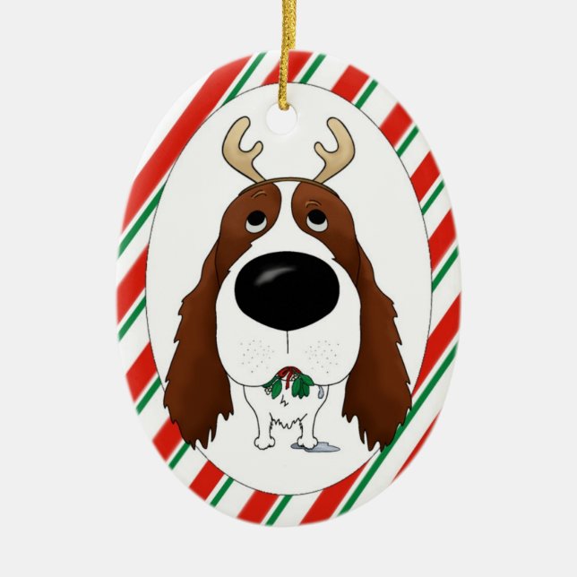 Englischer Springerspaniel-Weihnachtsverzierung Keramikornament (Vorne)
