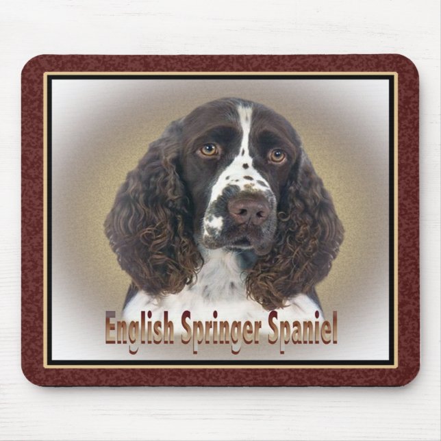 Englischer SpringerSpanielporträt Mousepad (Vorne)