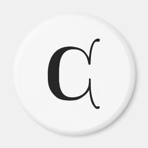 Englischer Text Gothic Monogramm Buchstabe C Magnet