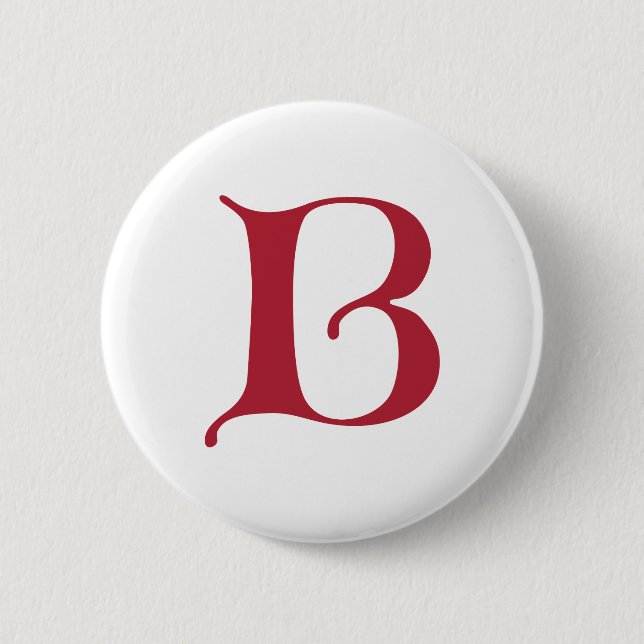 englischer Text gotischer Monogrammbuchstabe B Button (Vorderseite)