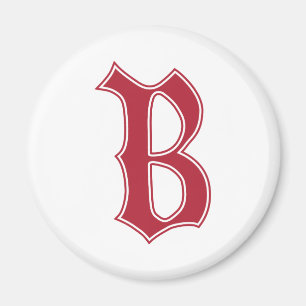 englischer Text gotischer Monogrammbuchstabe B Magnet