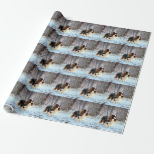 Englischer Toy Spaniel Lass es schneien Weihnachte Geschenkpapier
