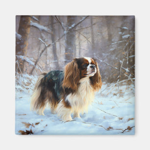 Englischer Toy Spaniel Lass es schneien Weihnachte Magnet