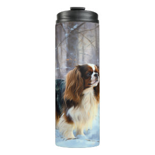 Englischer Toy Spaniel Lass es schneien Weihnachte Thermosbecher