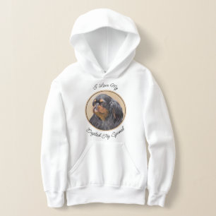 Englischer Toy Spaniel Malerei Original Tier Kunst Hoodie