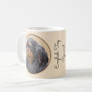 Englischer Toy Spaniel Malerei Original Tier Kunst Kaffeetasse
