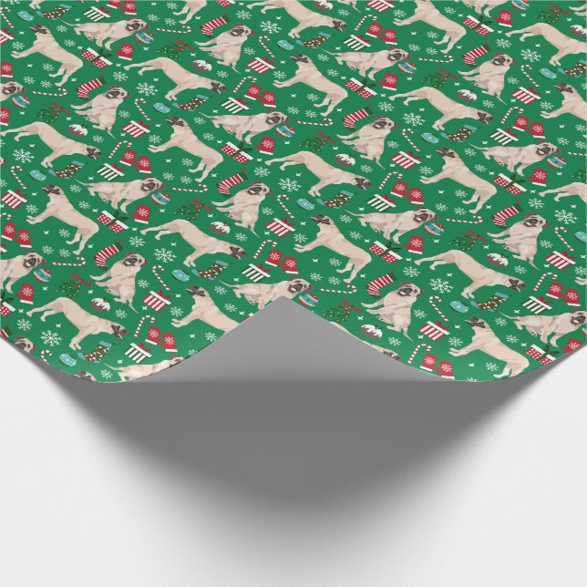 Englischer Weihnachtshund Geschenkpapier (Ecke)