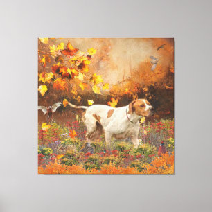 Englischer Zeiger , Autumn Tapestry Poster Triptyc Leinwanddruck