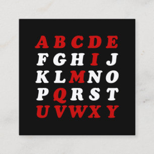 Englisches Alphabet Quadratische Visitenkarte