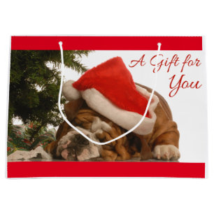 Englisches Bulldogge Snoozing große Große Geschenktüte